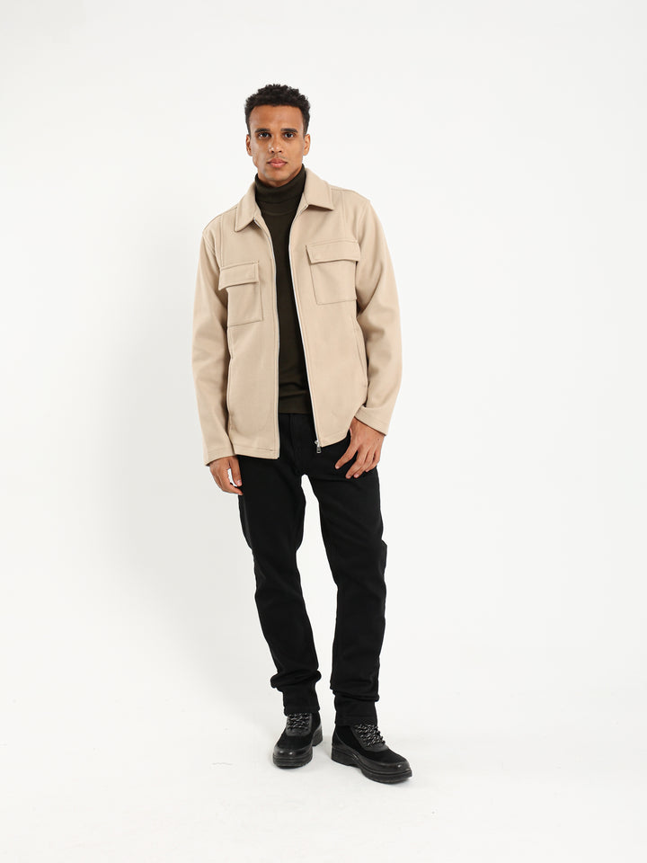 Heavyweight Overshirt with Zipper