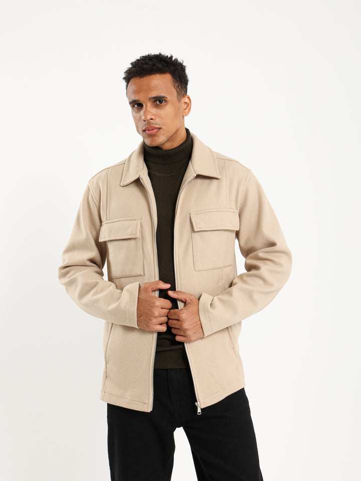 Heavyweight Overshirt with Zipper
