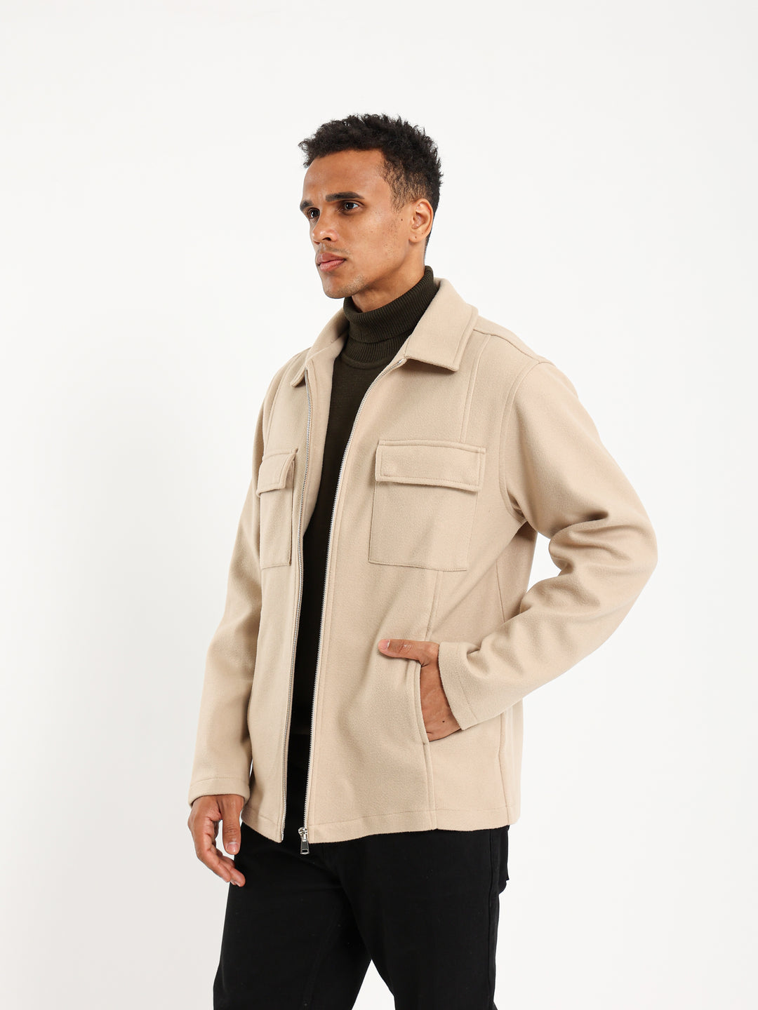 Heavyweight Overshirt with Zipper