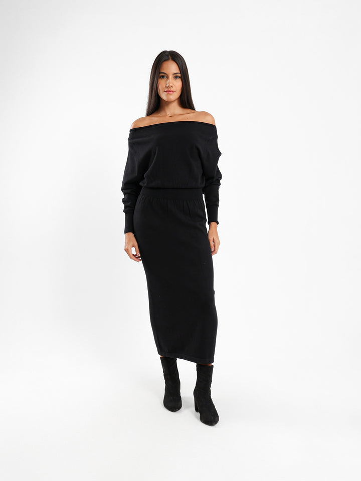 Belted Midi Tricot Dress