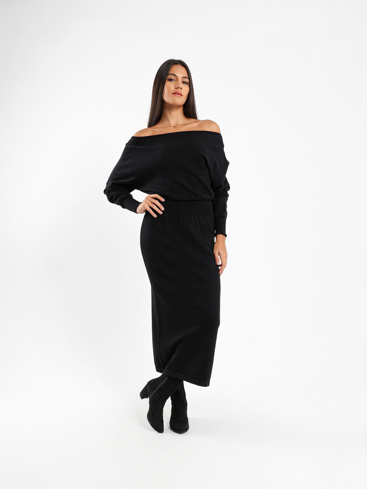 Belted Midi Tricot Dress