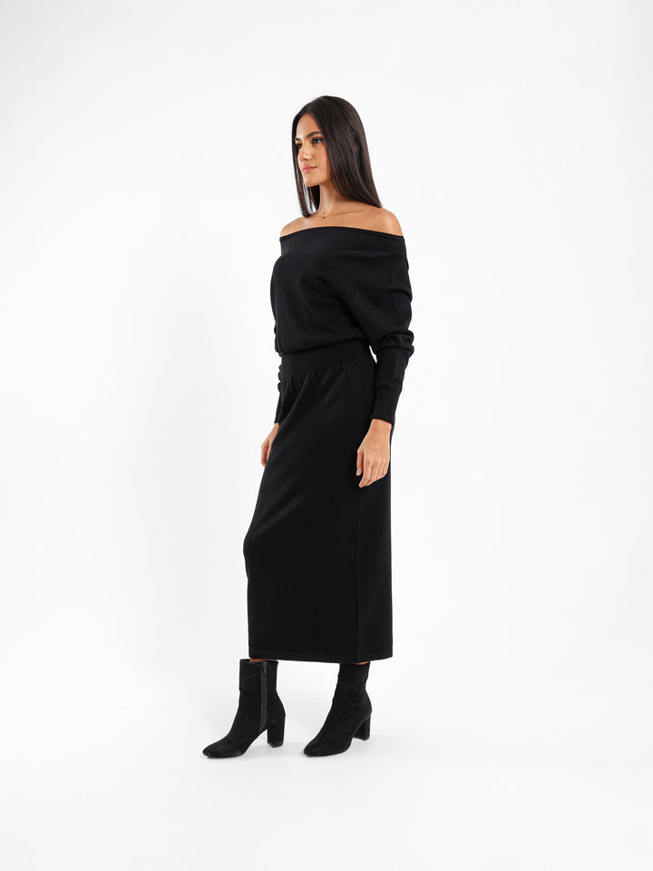 Belted Midi Tricot Dress