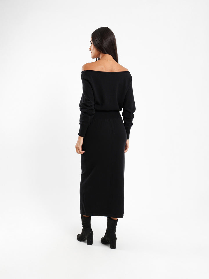 Belted Midi Tricot Dress