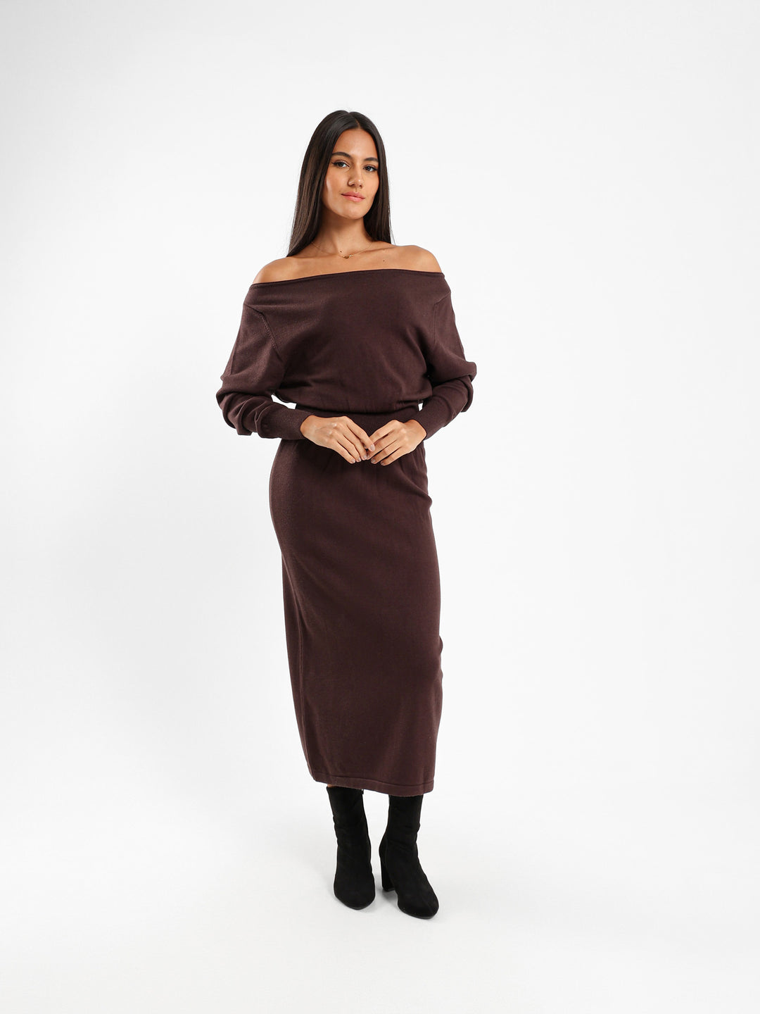 Belted Midi Tricot Dress