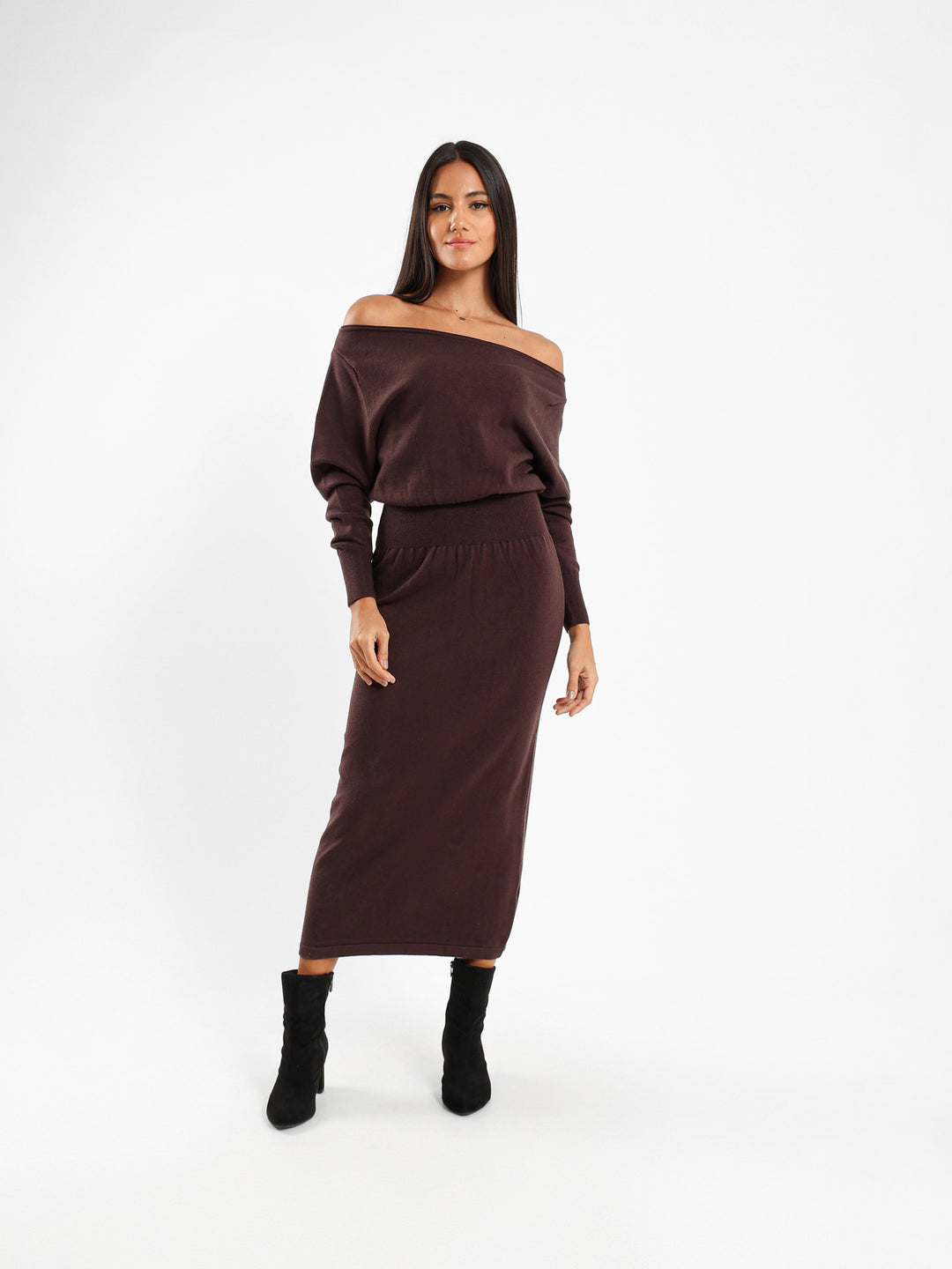 Belted Midi Tricot Dress