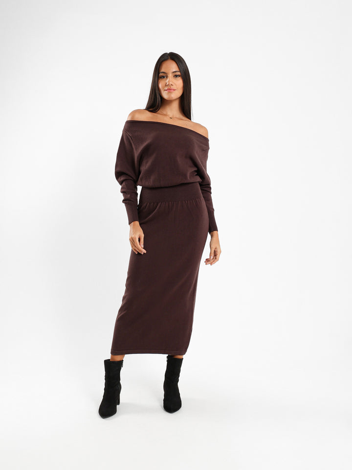 Belted Midi Tricot Dress