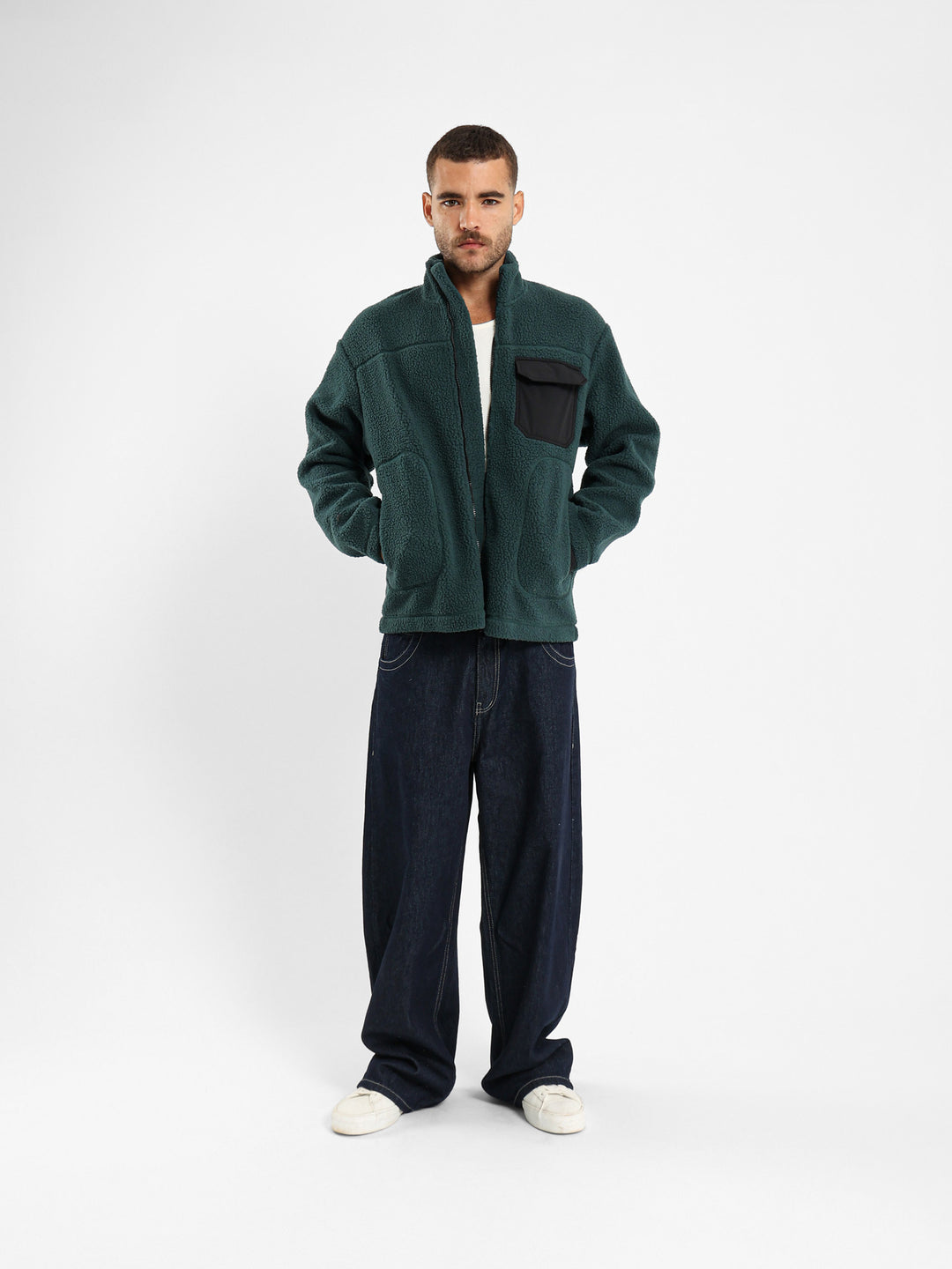 Boxy Teddy Jacket with Nylon Pocket
