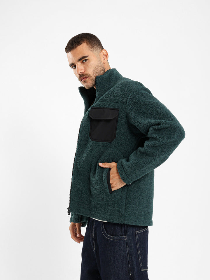 Boxy Teddy Jacket with Nylon Pocket