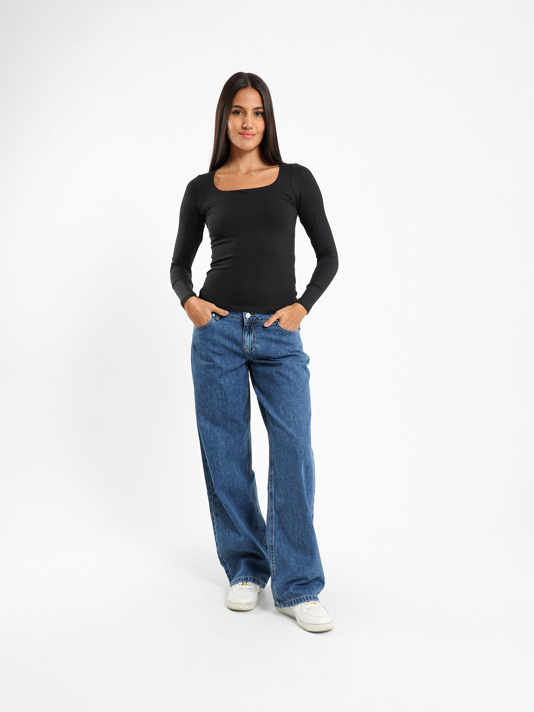 Square Neck Ribbed Top