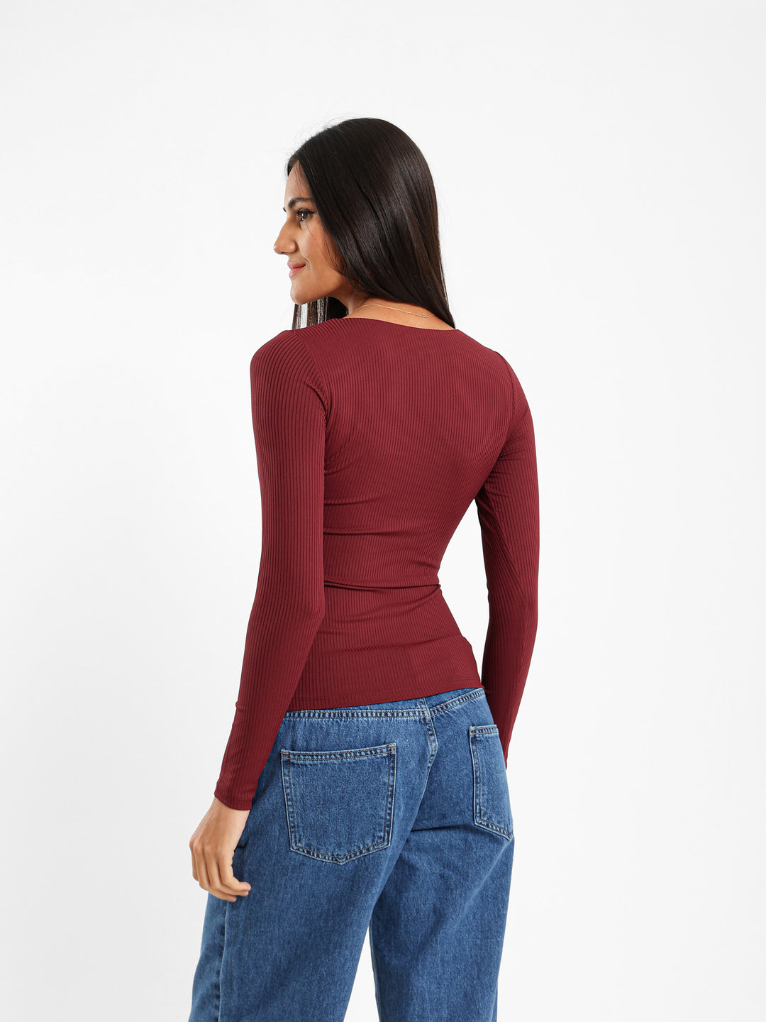 Square Neck Ribbed Top