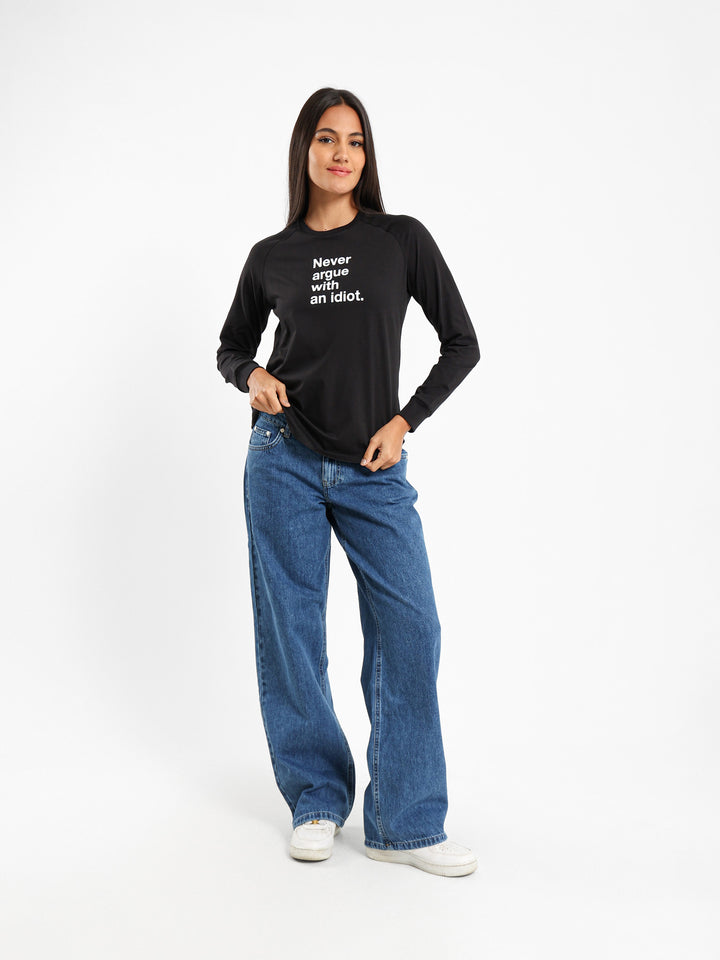 Graphic Print Raglan Top