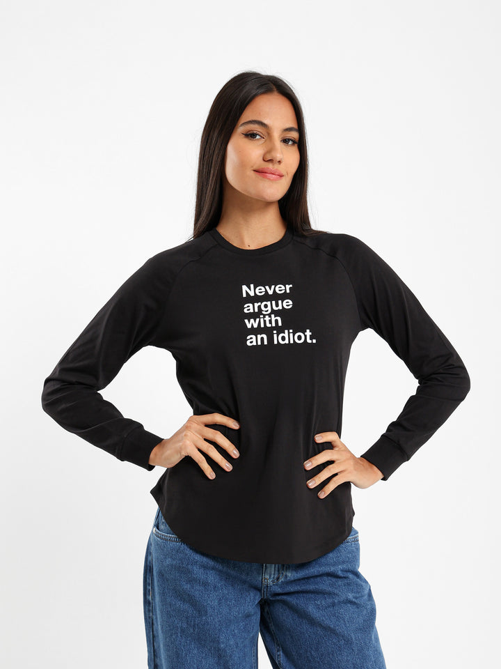Graphic Print Raglan Top