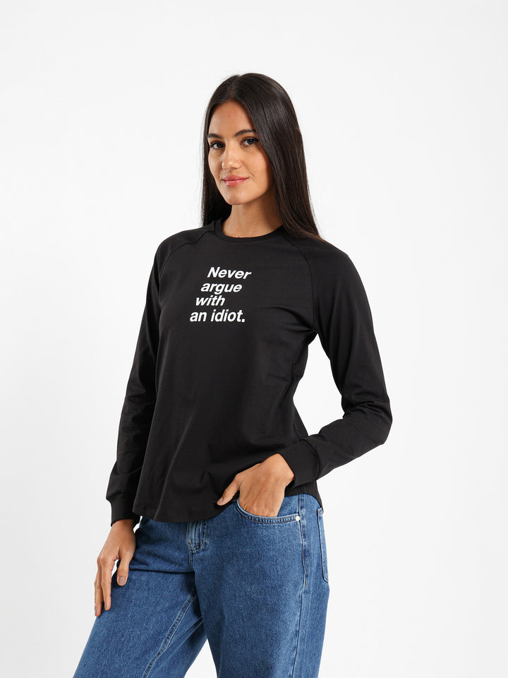 Graphic Print Raglan Top