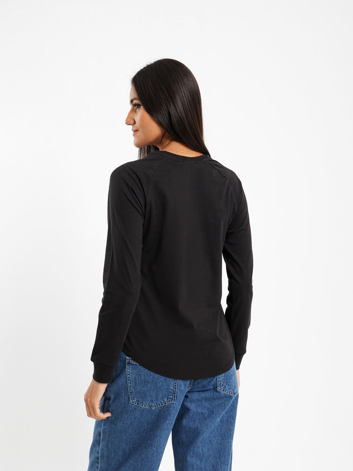 Graphic Print Raglan Top
