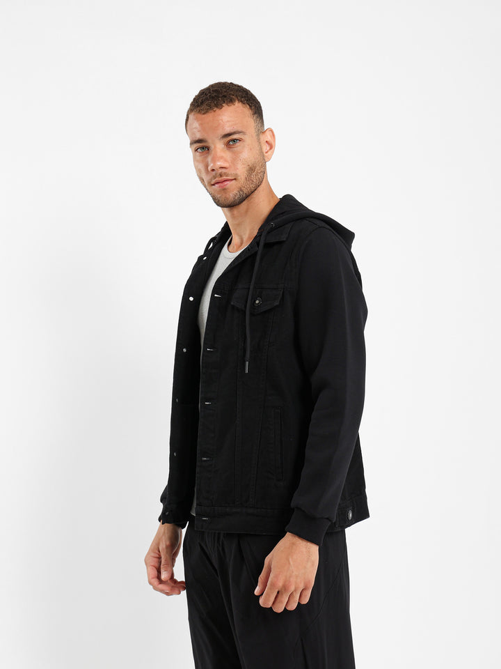 Melton Jacket With Plush Sleeves