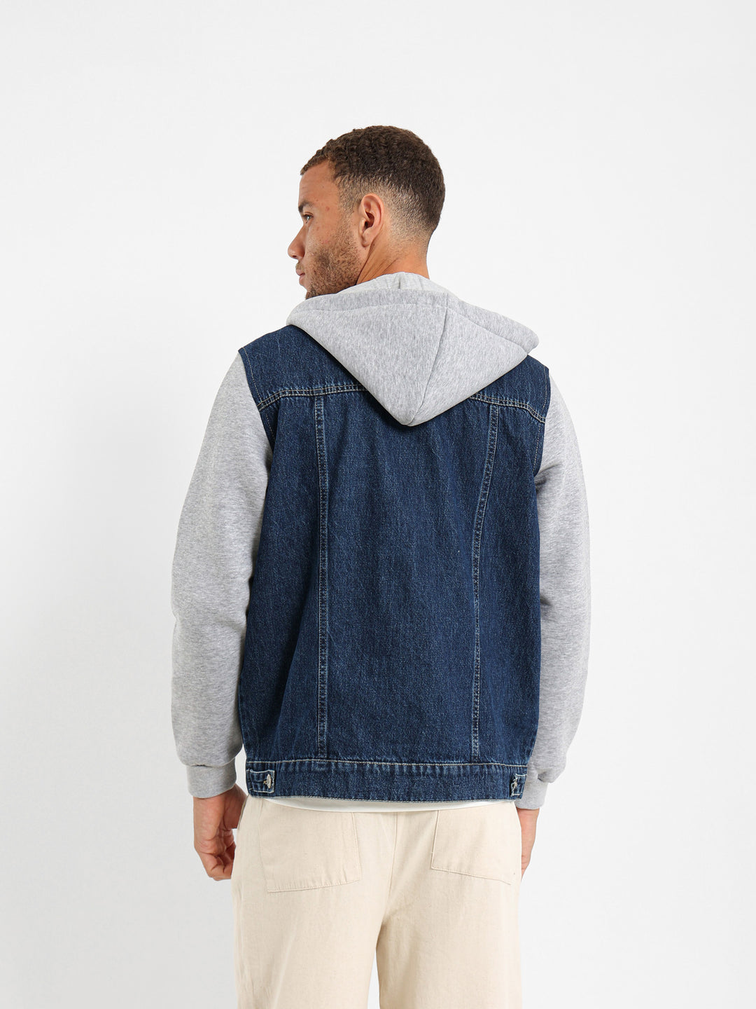 Melton Jacket With Plush Sleeves