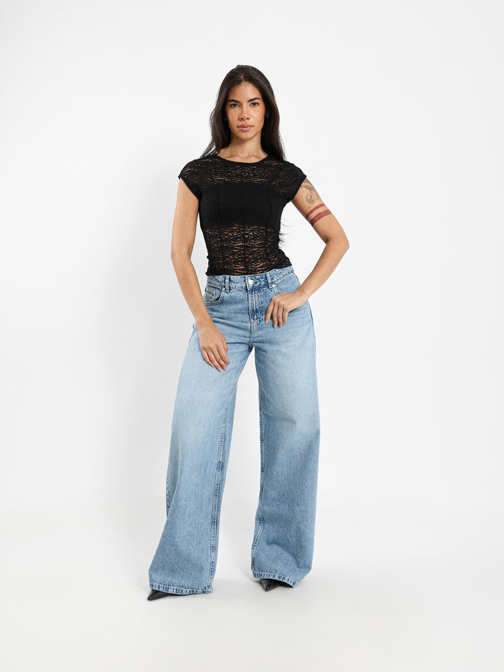 Half Sleeve Lace Top
