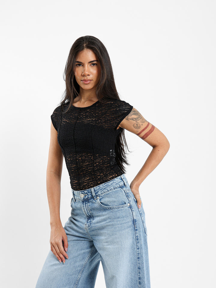 Half Sleeve Lace Top