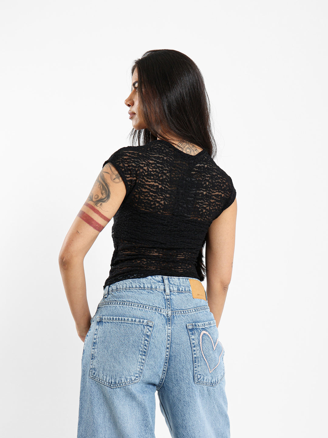Half Sleeve Lace Top