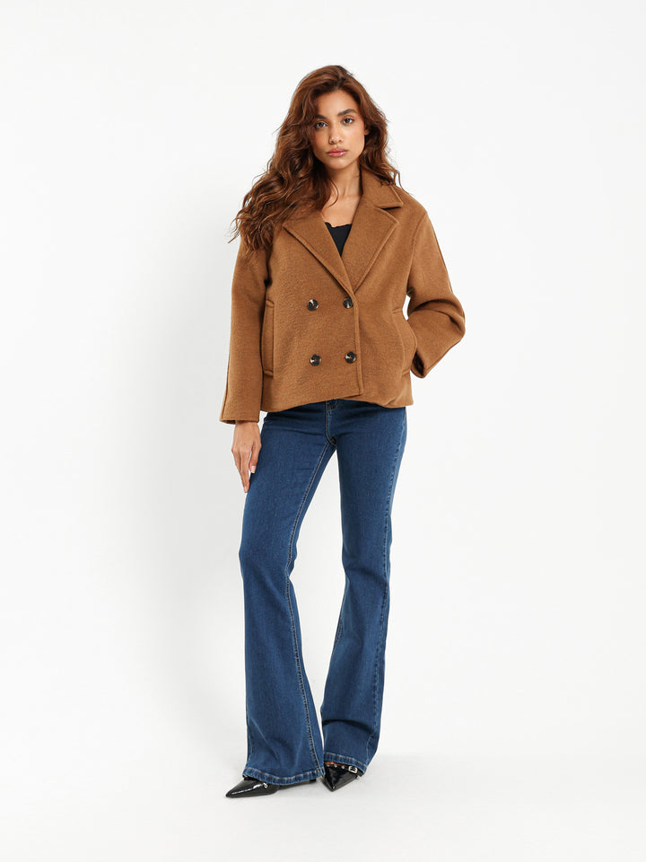 Wool-Look Double Breasted Jacket