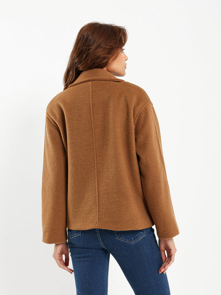 Wool-Look Double Breasted Jacket