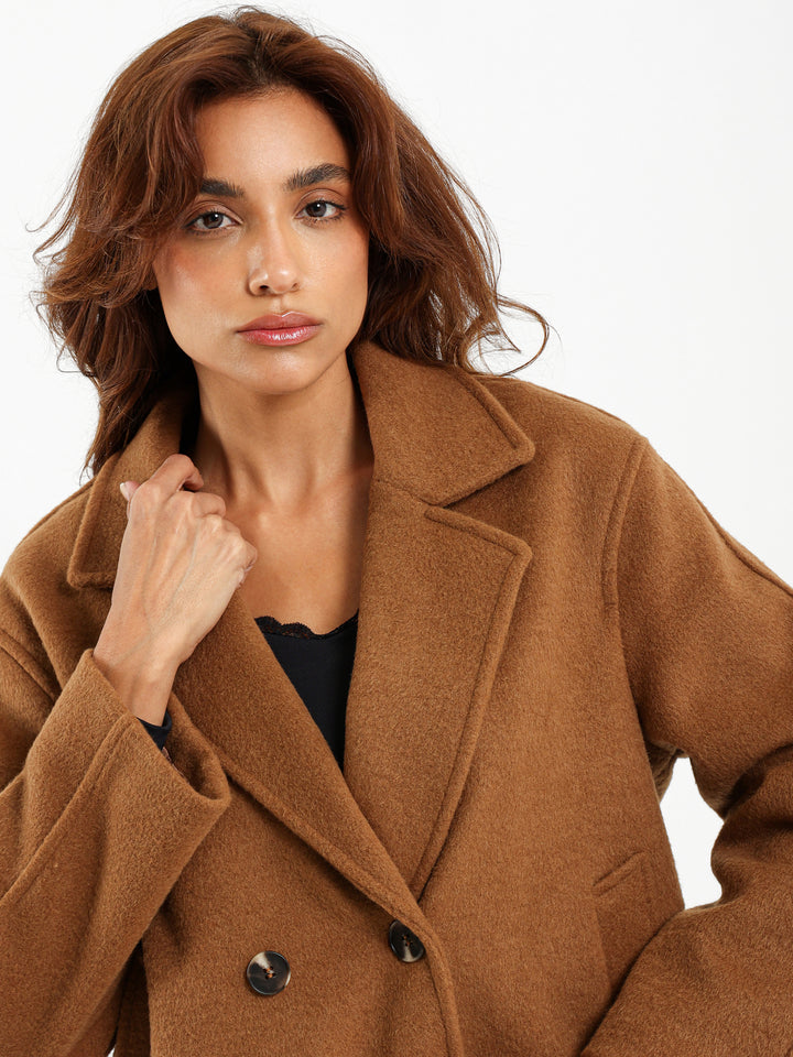 Wool-Look Double Breasted Jacket