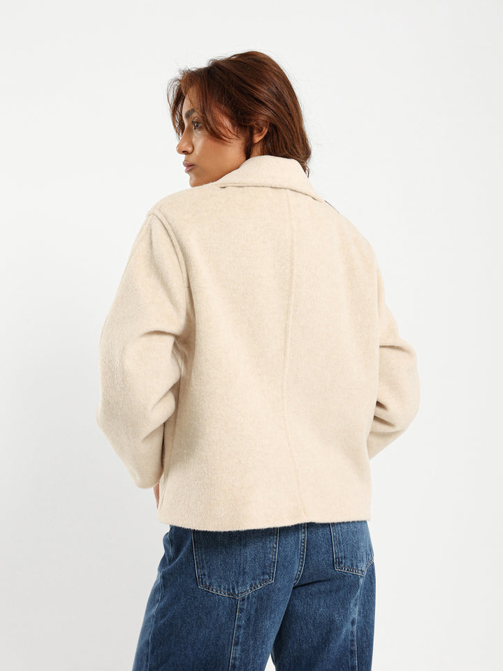 Wool-Look Double Breasted Jacket
