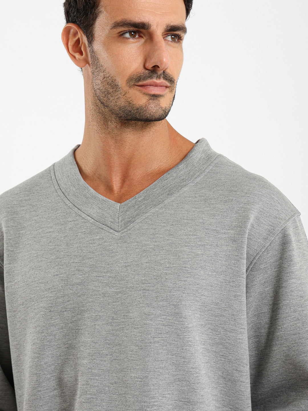 Wide V-Neck Sweatshirt