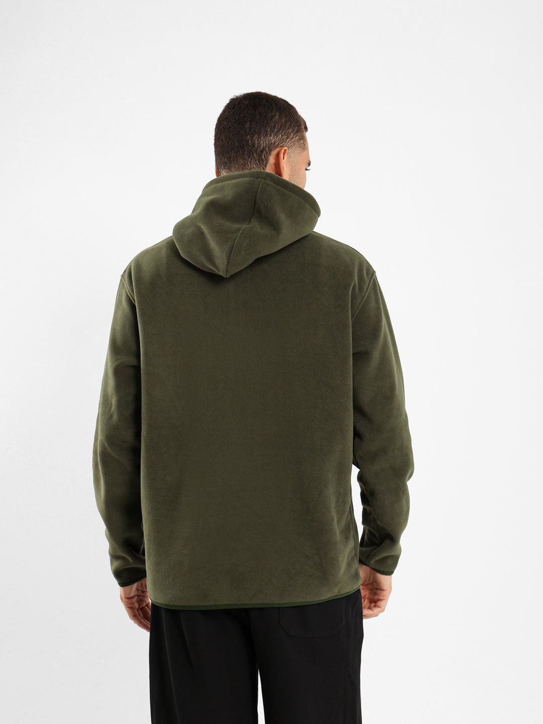 Fleece Zip Neck Hooded Sweatshirt