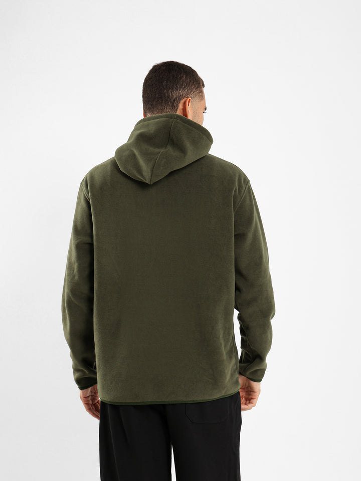 Fleece Zip Neck Hooded Sweatshirt