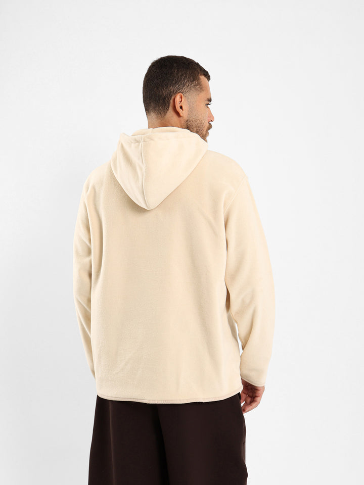 Fleece Zip Neck Hooded Sweatshirt
