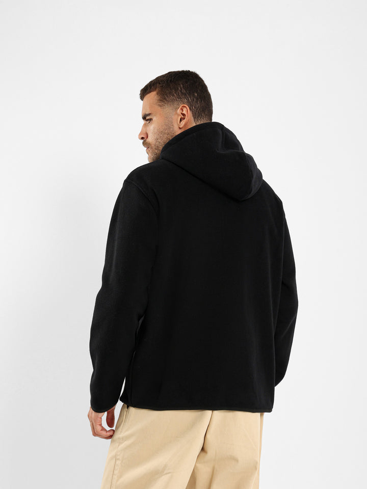 Fleece Zip Neck Hooded Sweatshirt