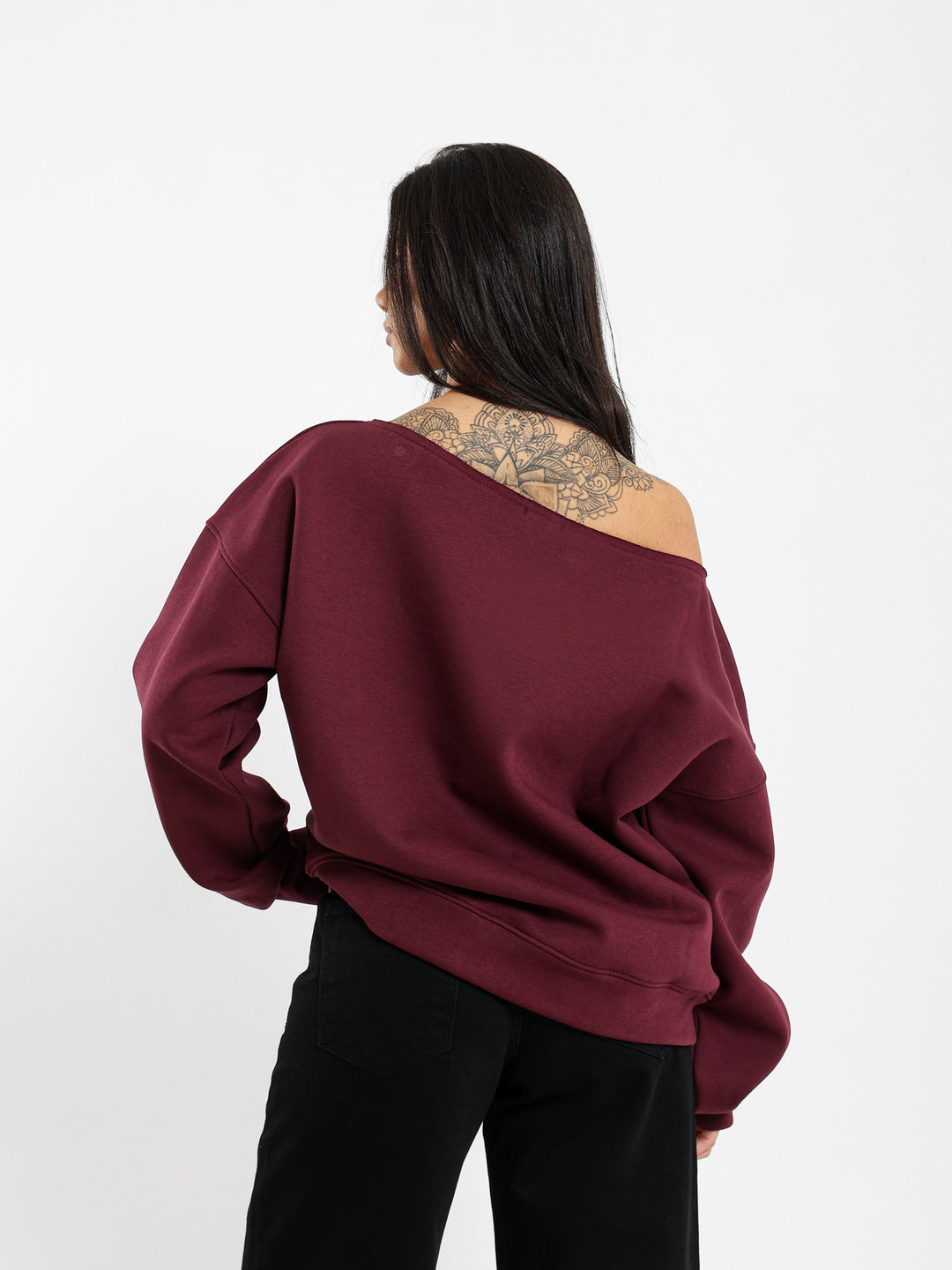 Printed Off-Shoulder Sweatshirt