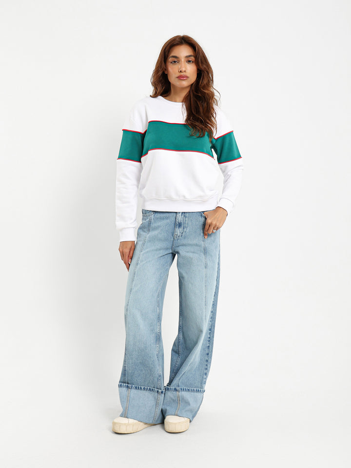 Stripe Color Block Sweatshirt