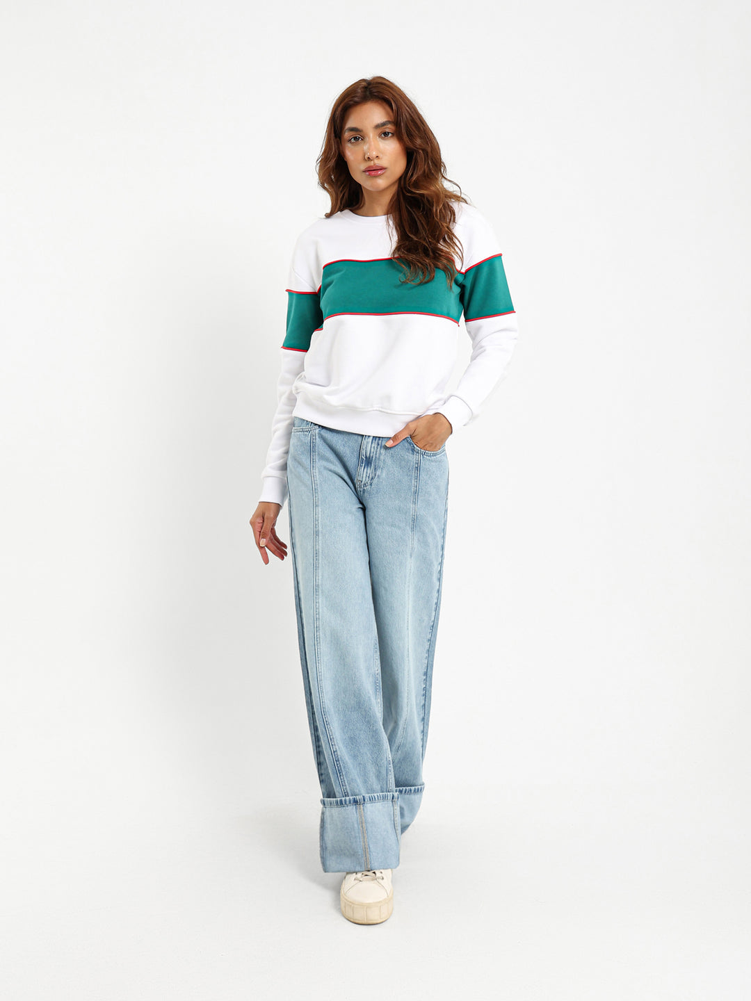 Stripe Color Block Sweatshirt
