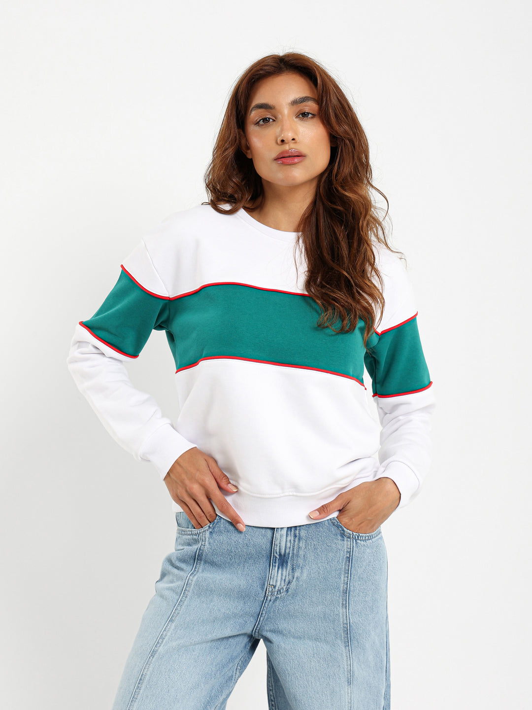 Stripe Color Block Sweatshirt