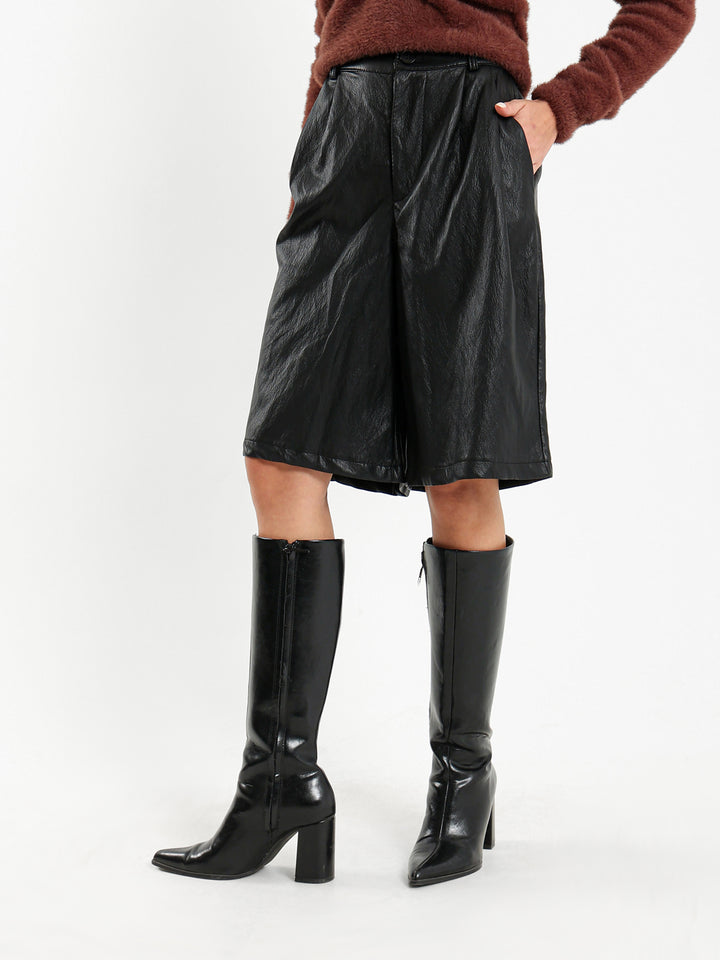 Leather Bermuda Shorts