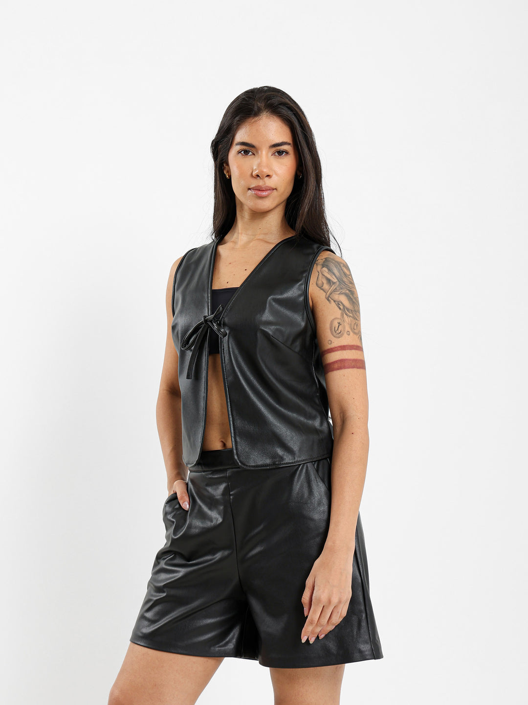 Leather Vest with Front Ties