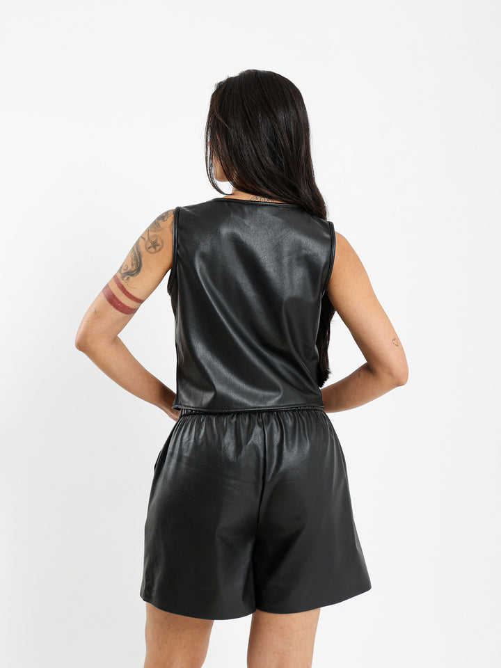 Leather Vest with Front Ties