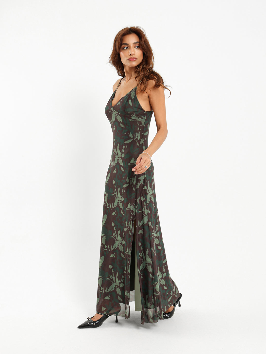 Maxi Mesh Dress with Slit