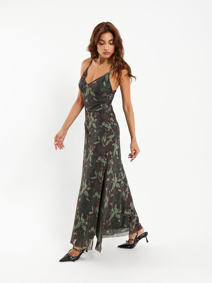 Maxi Mesh Dress with Slit