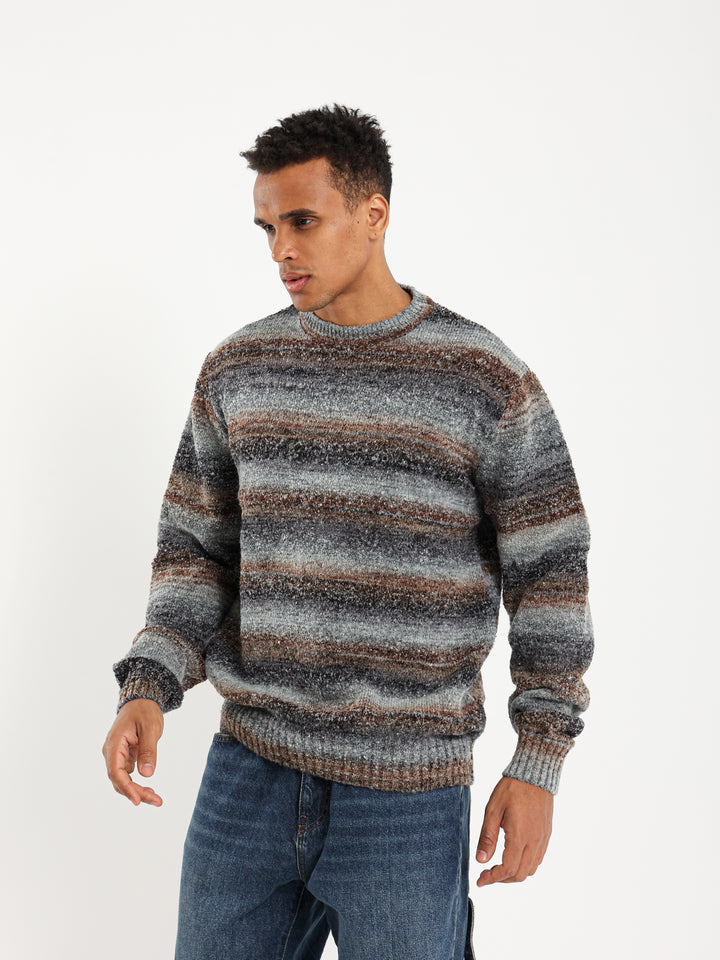 Faded Striped Oversized Pullover