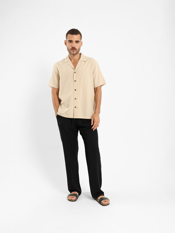Textured Camp Collar Shirt