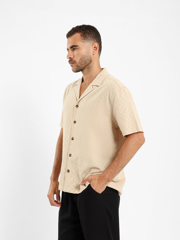 Textured Camp Collar Shirt