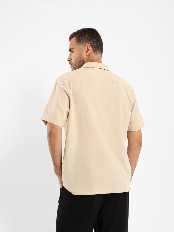Textured Camp Collar Shirt