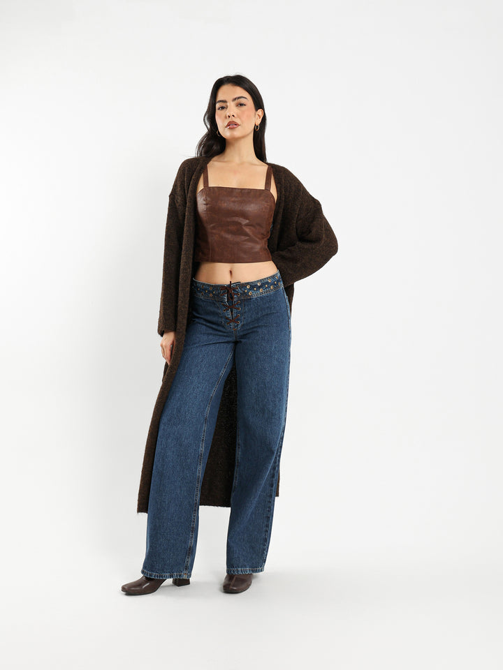 Textured Leather Top