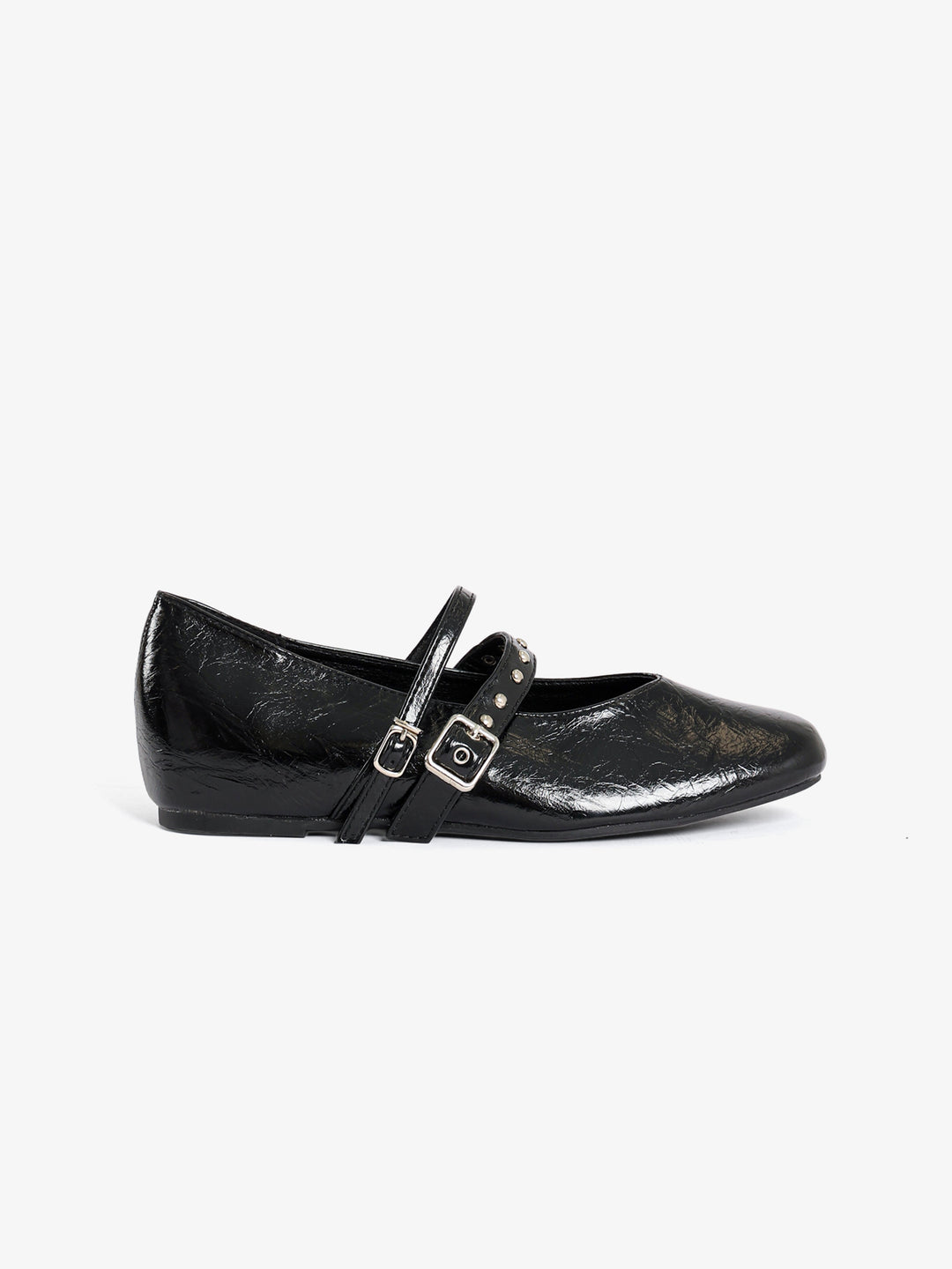 Studded Double-Strap Ballerina