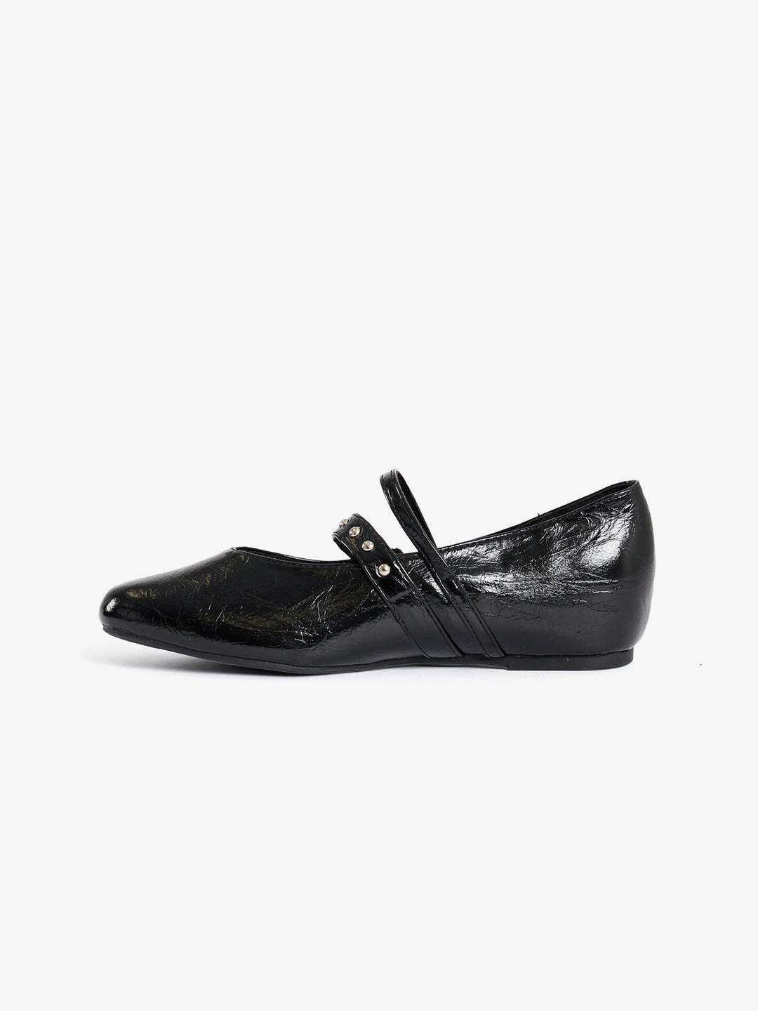 Studded Double-Strap Ballerina