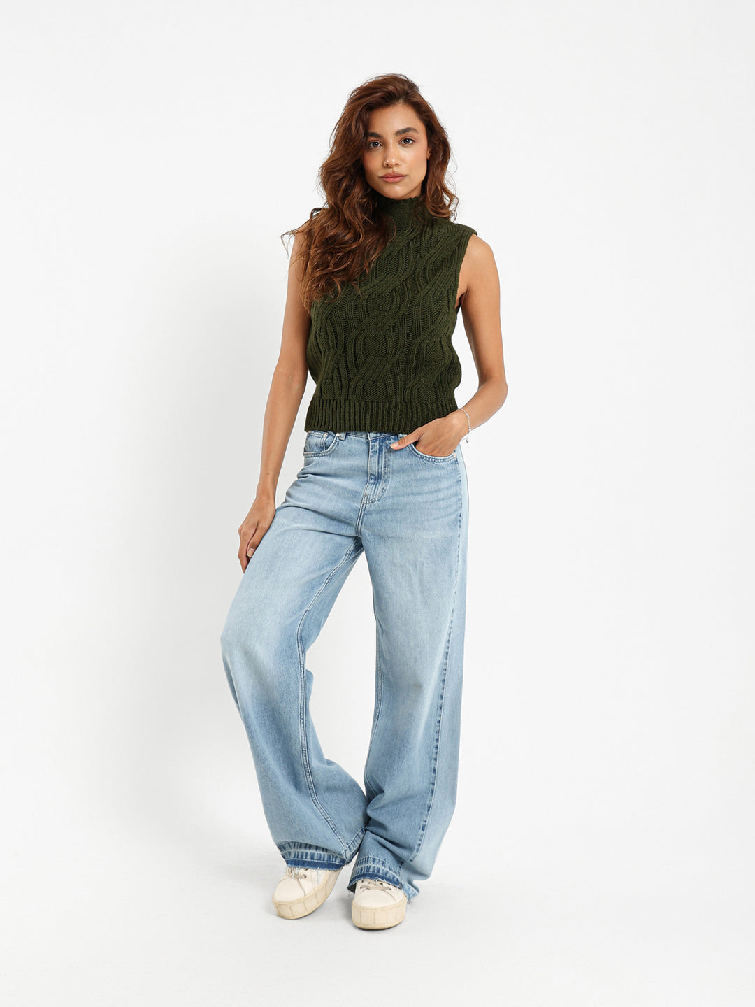 Baggy Patchwork Jeans with Destroyed Hem