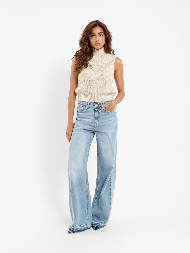 Mock Neck Cable Vest